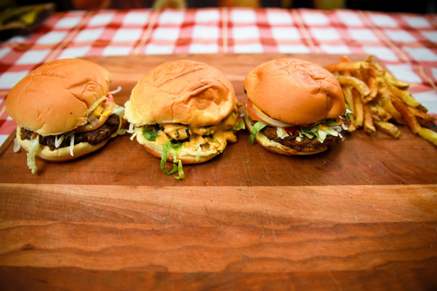 Smash burgers with fresh-cut fries